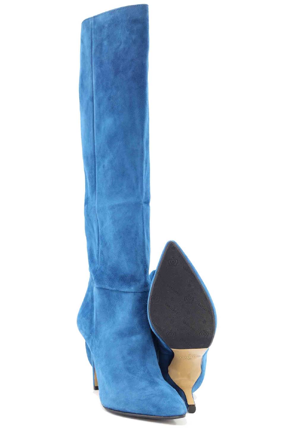 L'ARIANNA Stivali ST1242 da donna in camoscio blu Qualità