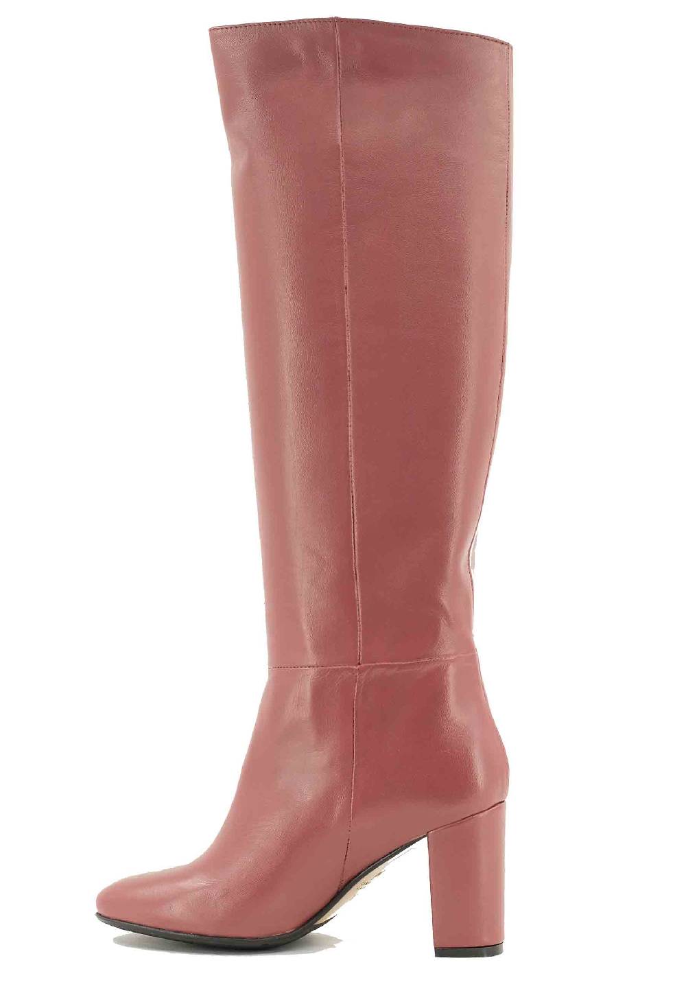 L'ARIANNA Stivali ST1689 a tubo in pelle rosa antico con punta tonda 2025