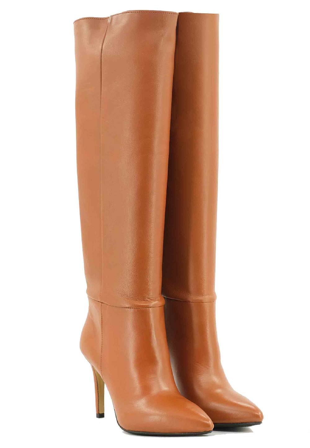 L'ARIANNA Stivali ST1242 in pelle cuoio con tacco alto Italy