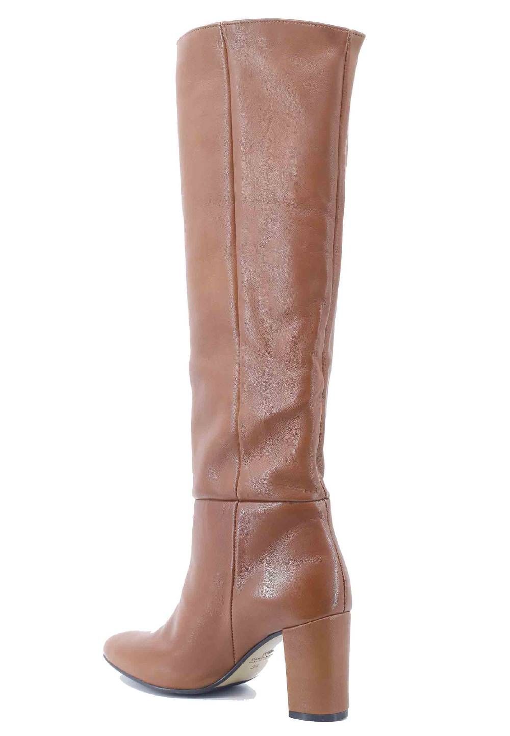 L'ARIANNA Stivali donna ST1593 a tubo in pelle cuoio con gambale alto 2025