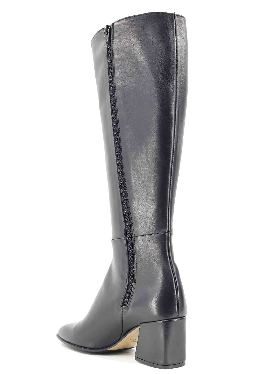 L'ARIANNA Stivali con zip st1302 da donna in pelle nera con punta quadrata Negozi Online