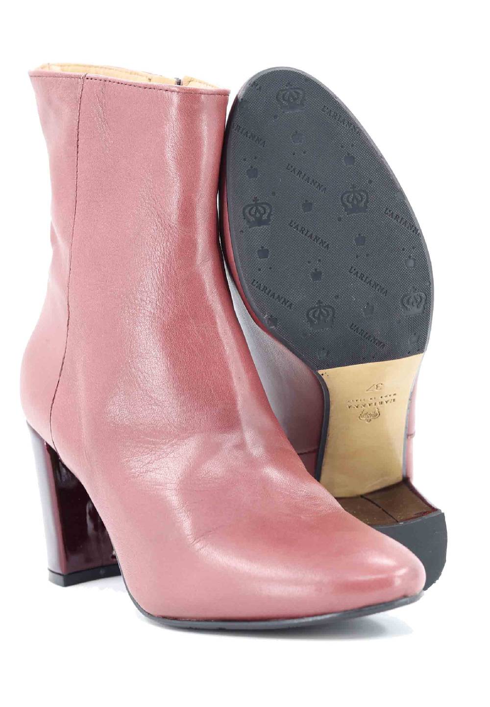 L'ARIANNA Stivaletti tr1692/g da donna in pelle laminta rosa antico Consegna Veloce
