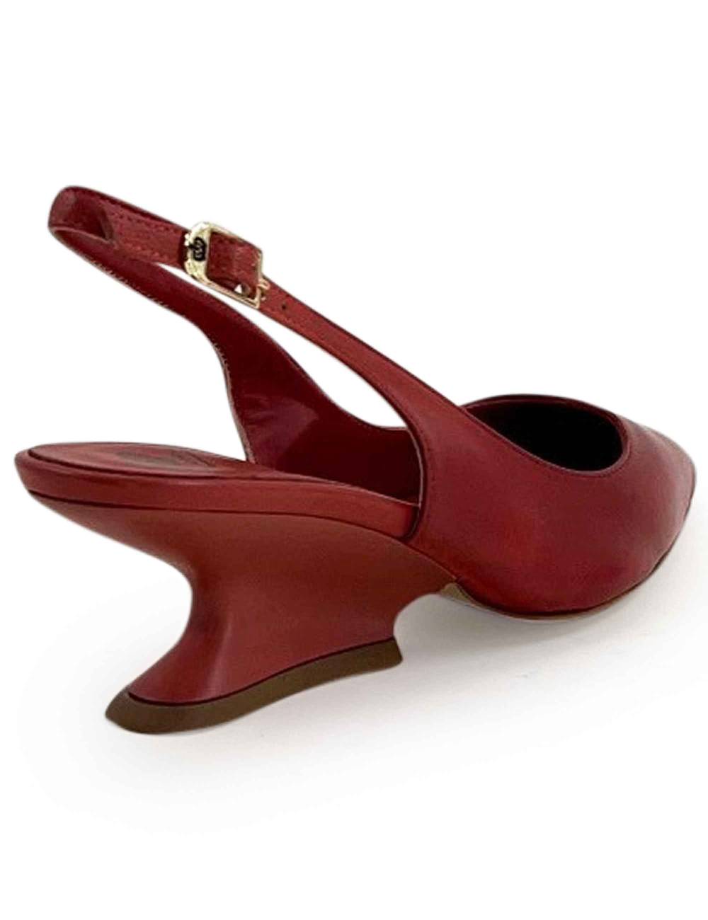 L'ARIANNA decollete ch1754/z slingback color LOBSTER con tacco a zeppa l'arianna Novità