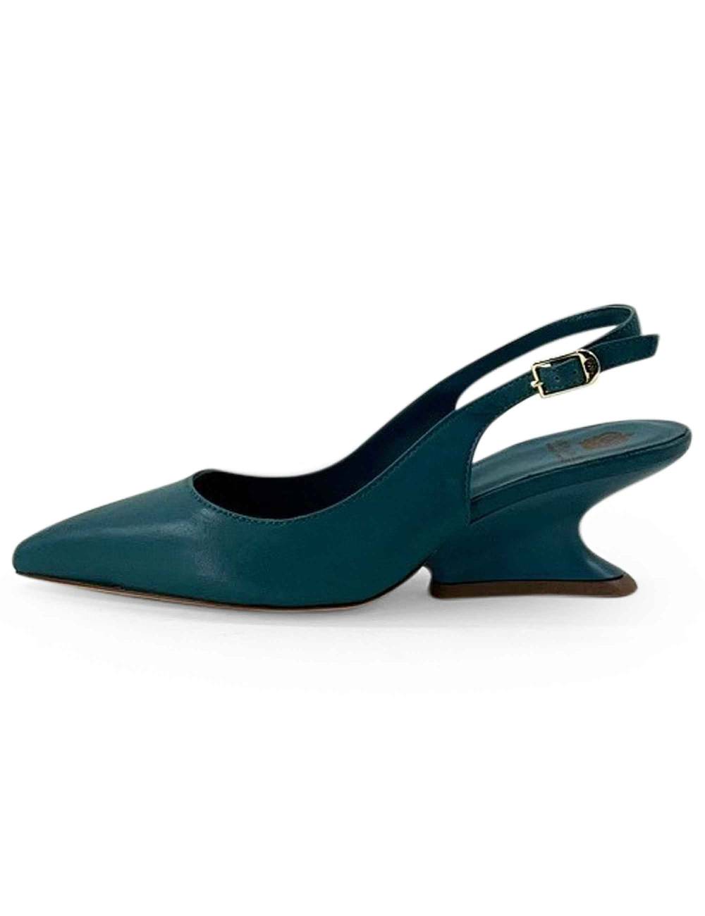L'ARIANNA decollete ch1754/z slingback color ARCADIA con tacco a zeppa l'arianna In Saldo