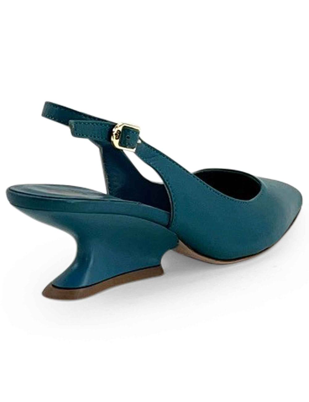 L'ARIANNA decollete ch1754/z slingback color ARCADIA con tacco a zeppa l'arianna In Saldo