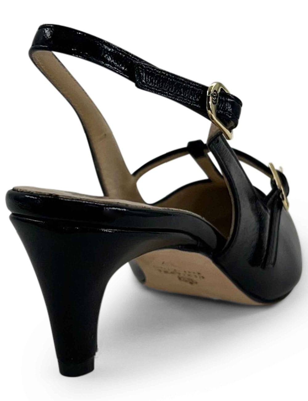 L'ARIANNA Decollete slingback CH1720 da donna in pelle color nero con cinturino Offerta