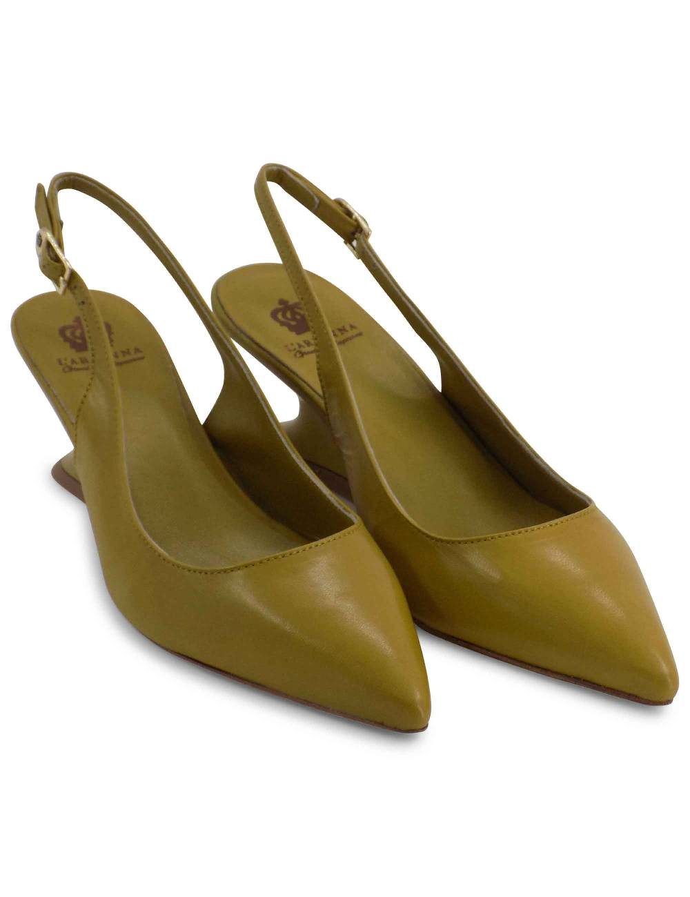 L'ARIANNA decollete ch1754/z slingback color cedro con tacco a zeppa l'arianna Offerte