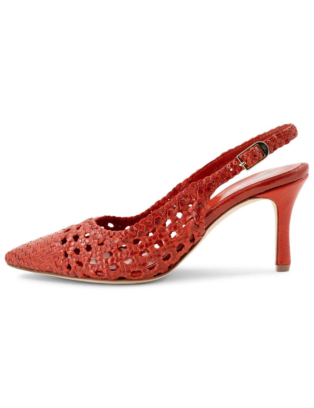 L'ARIANNA Decollete CH1619/RT slingback in pelle intrecciata ARANCIONE tacco alto Vendite Flash