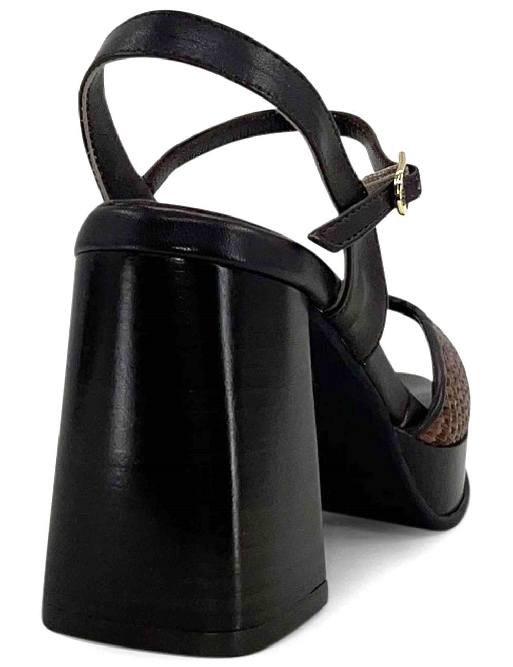 L'ARIANNA sandali ds1738/c in pitti moro con plateu e cinturino in pelle alla caviglia Vendita
