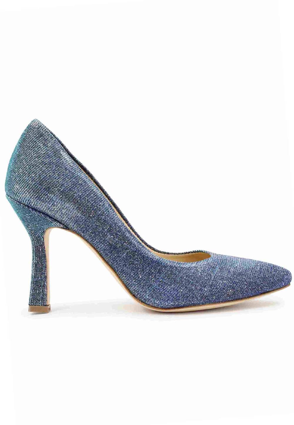 L'ARIANNA Decollete DE1002/RT donna in tessuto lux demin con tacco alto