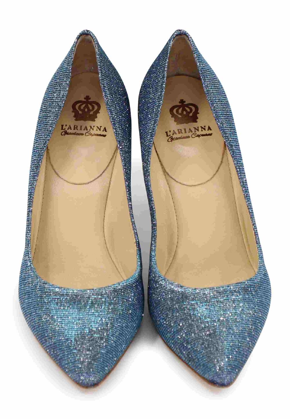 L'ARIANNA Decollete DE1002/RT donna in tessuto lux demin con tacco alto Promozione