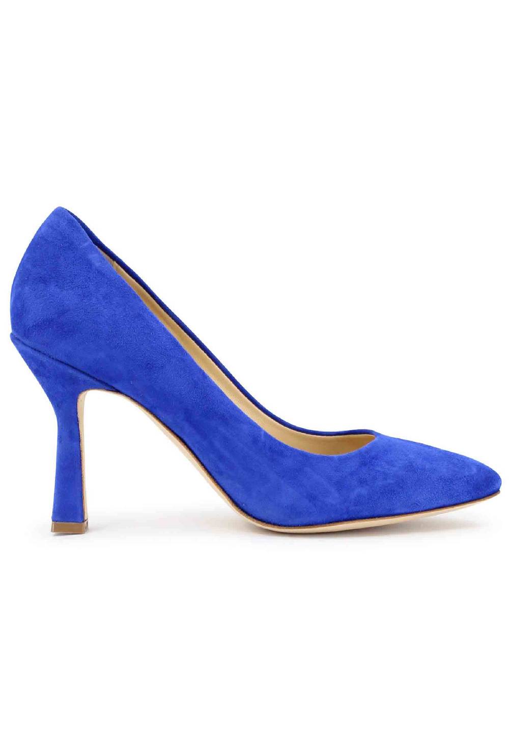 L'ARIANNA Decollete DE1002/RT donna in camoscio blu con tacco alto