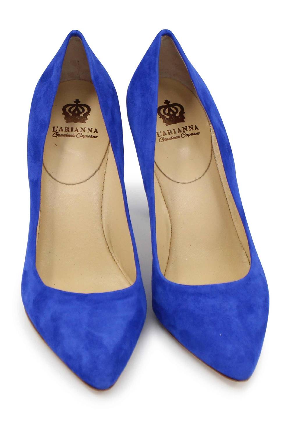 L'ARIANNA Decollete DE1002/RT donna in camoscio blu con tacco alto Pezzi Unici