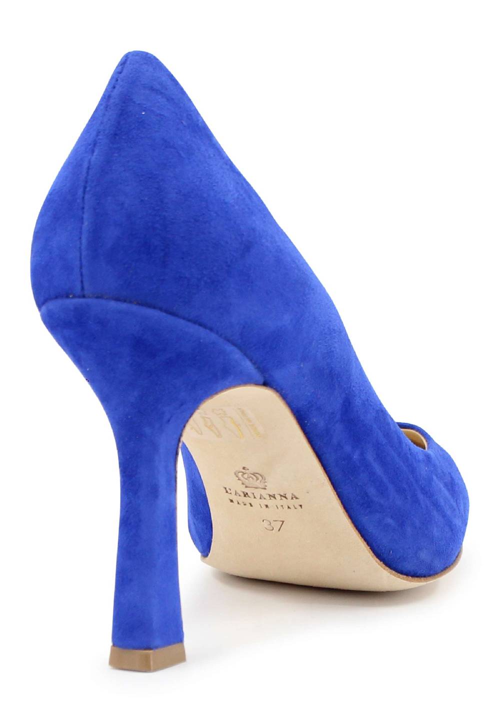 L'ARIANNA Decollete DE1002/RT donna in camoscio blu con tacco alto Pezzi Unici