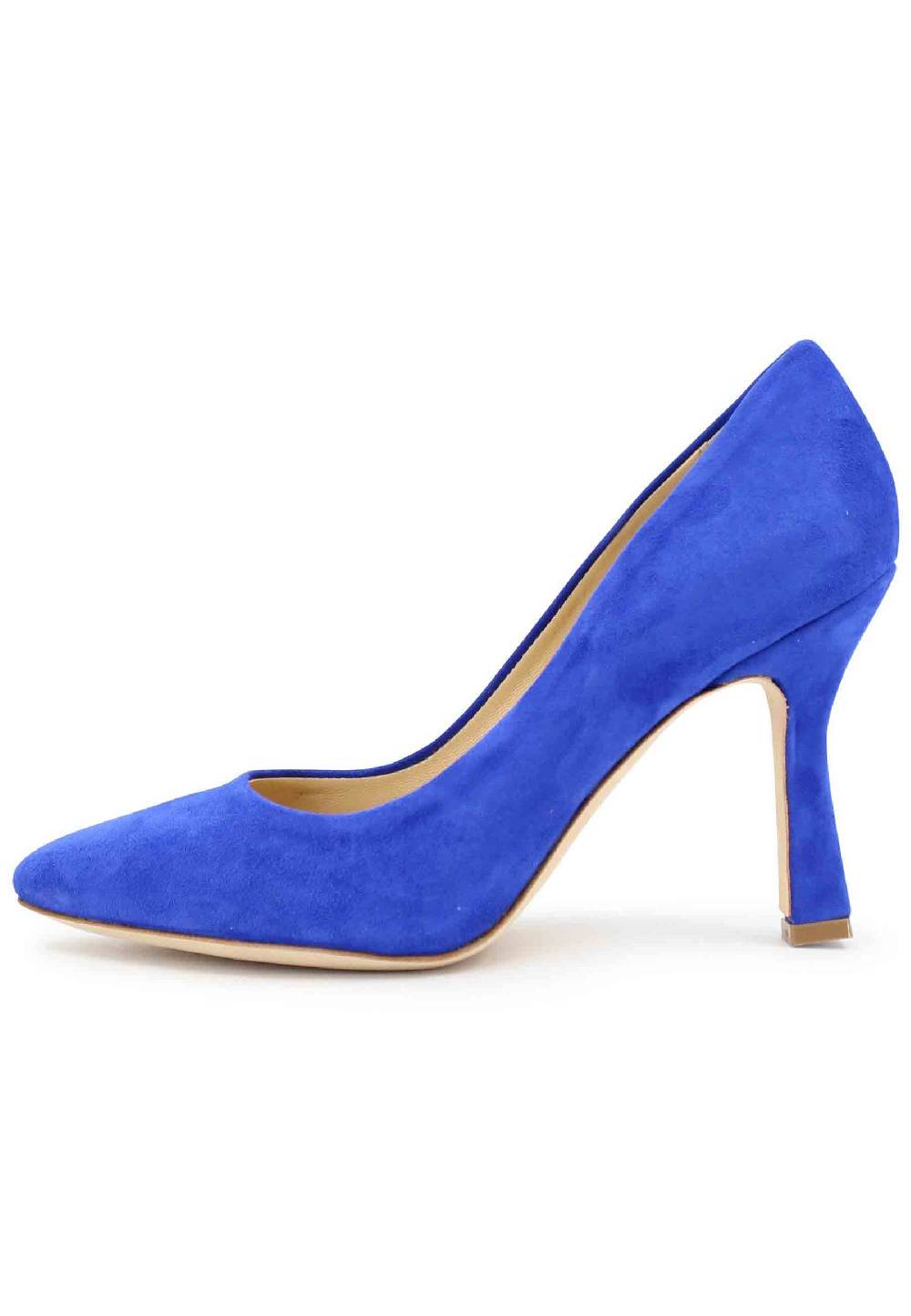 L'ARIANNA Decollete DE1002/RT donna in camoscio blu con tacco alto Pezzi Unici
