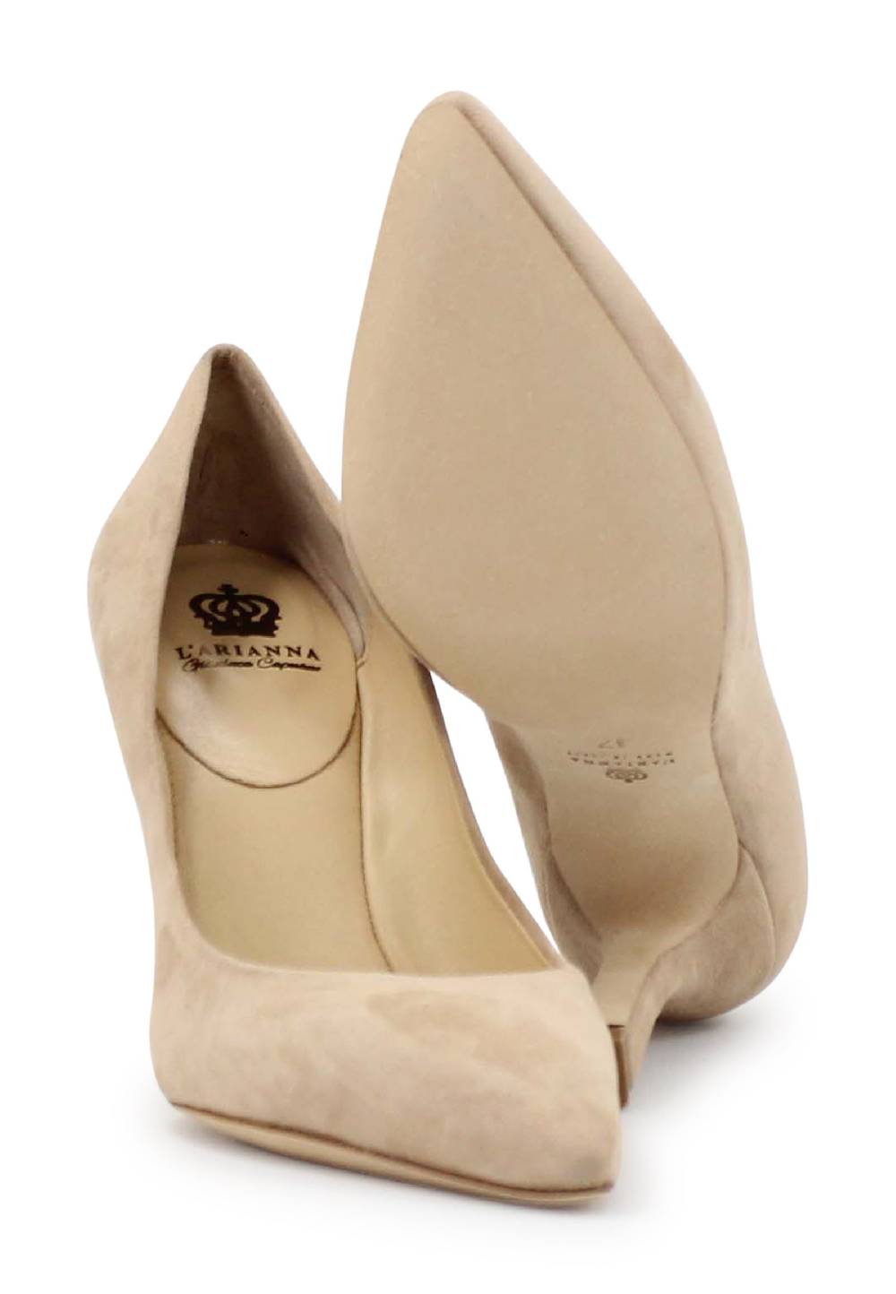 L'ARIANNA Decollete DE1002/RT in camoscio nude con tacco alto Soddisfazione Garantita