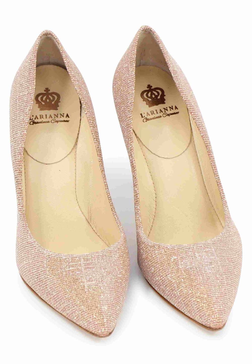 L'ARIANNA Decollete DE1002/RT donna in tessuto lux pesca con tacco alto Fino Al -60%
