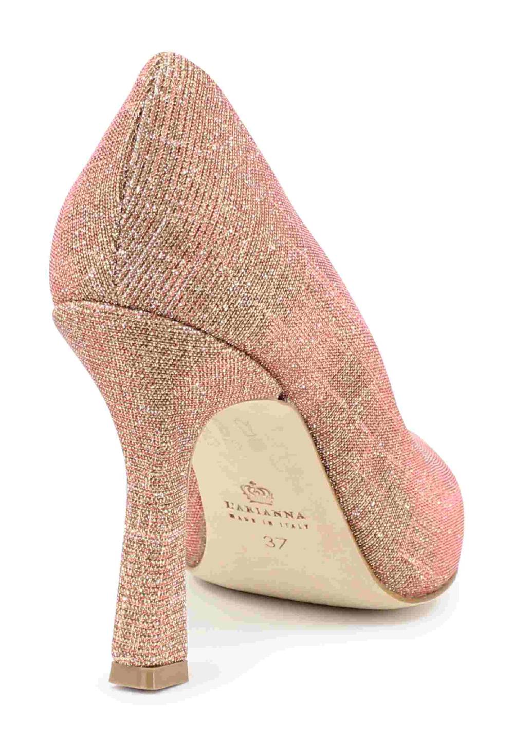 L'ARIANNA Decollete DE1002/RT donna in tessuto lux pesca con tacco alto Fino Al -60%