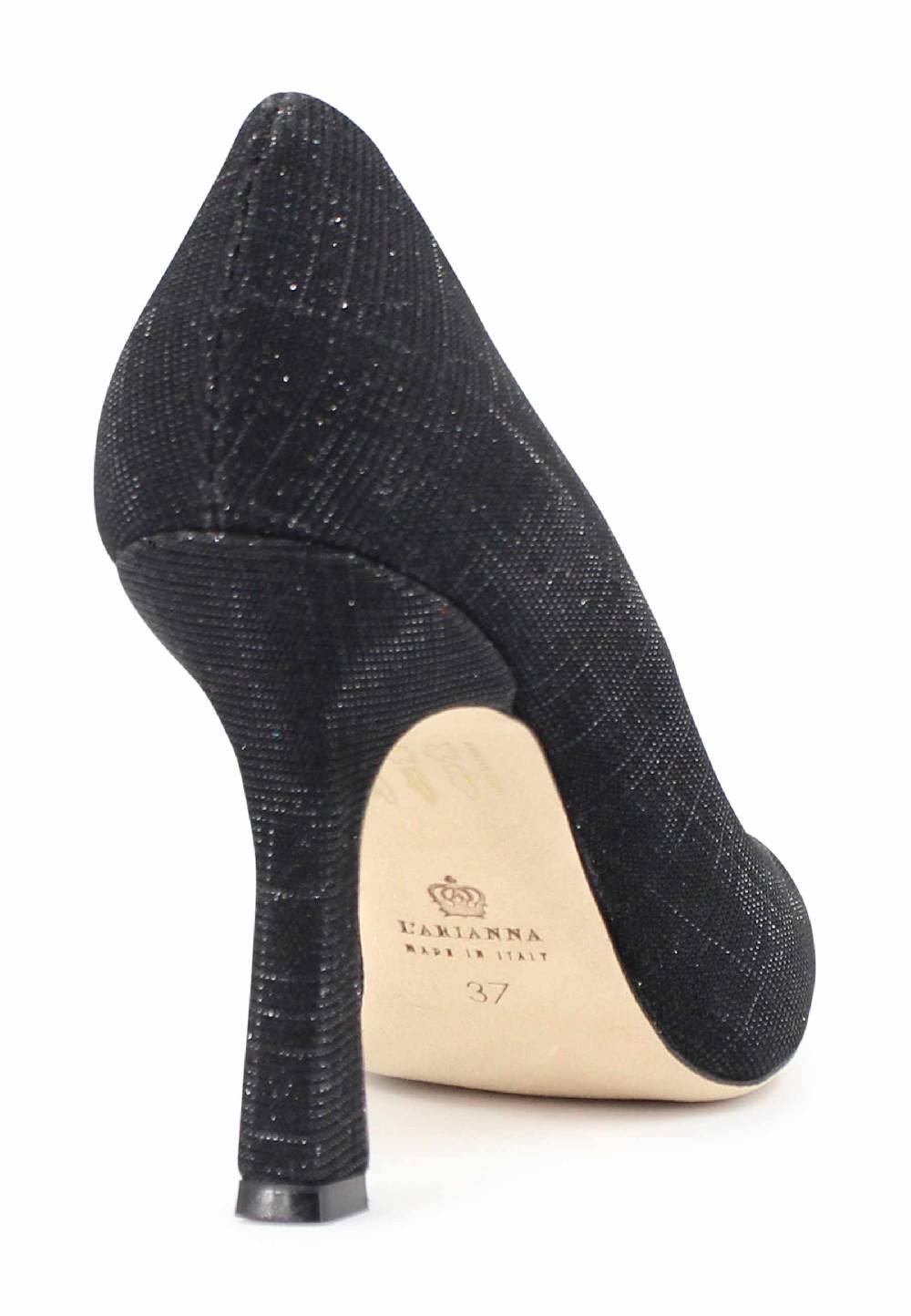 L'ARIANNA Decollete DE1002/RT donna in tessuto blu notte lux con tacco alto tono su tono Shopping Online