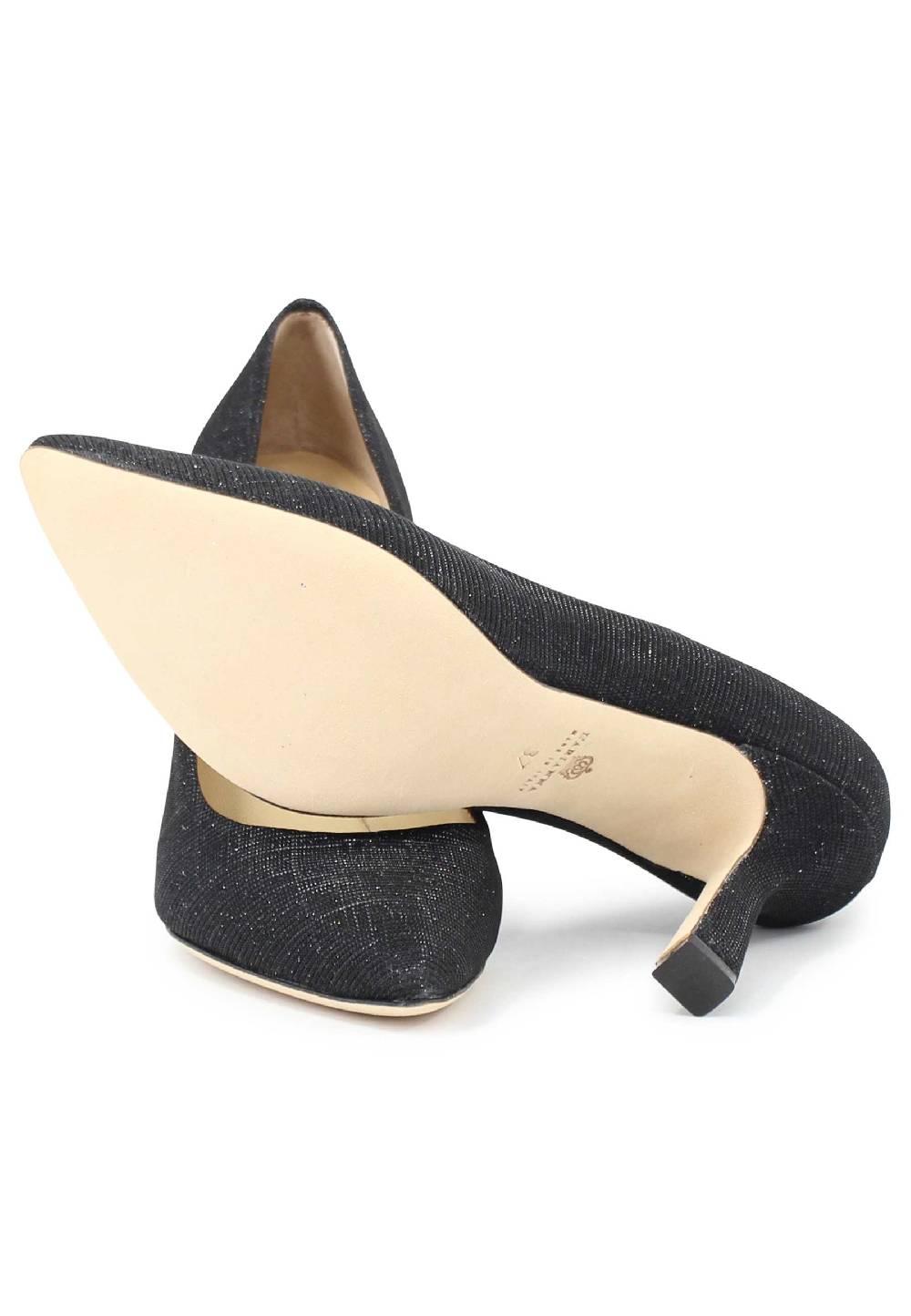 L'ARIANNA Decollete DE1002/RT donna in tessuto blu notte lux con tacco alto tono su tono Shopping Online