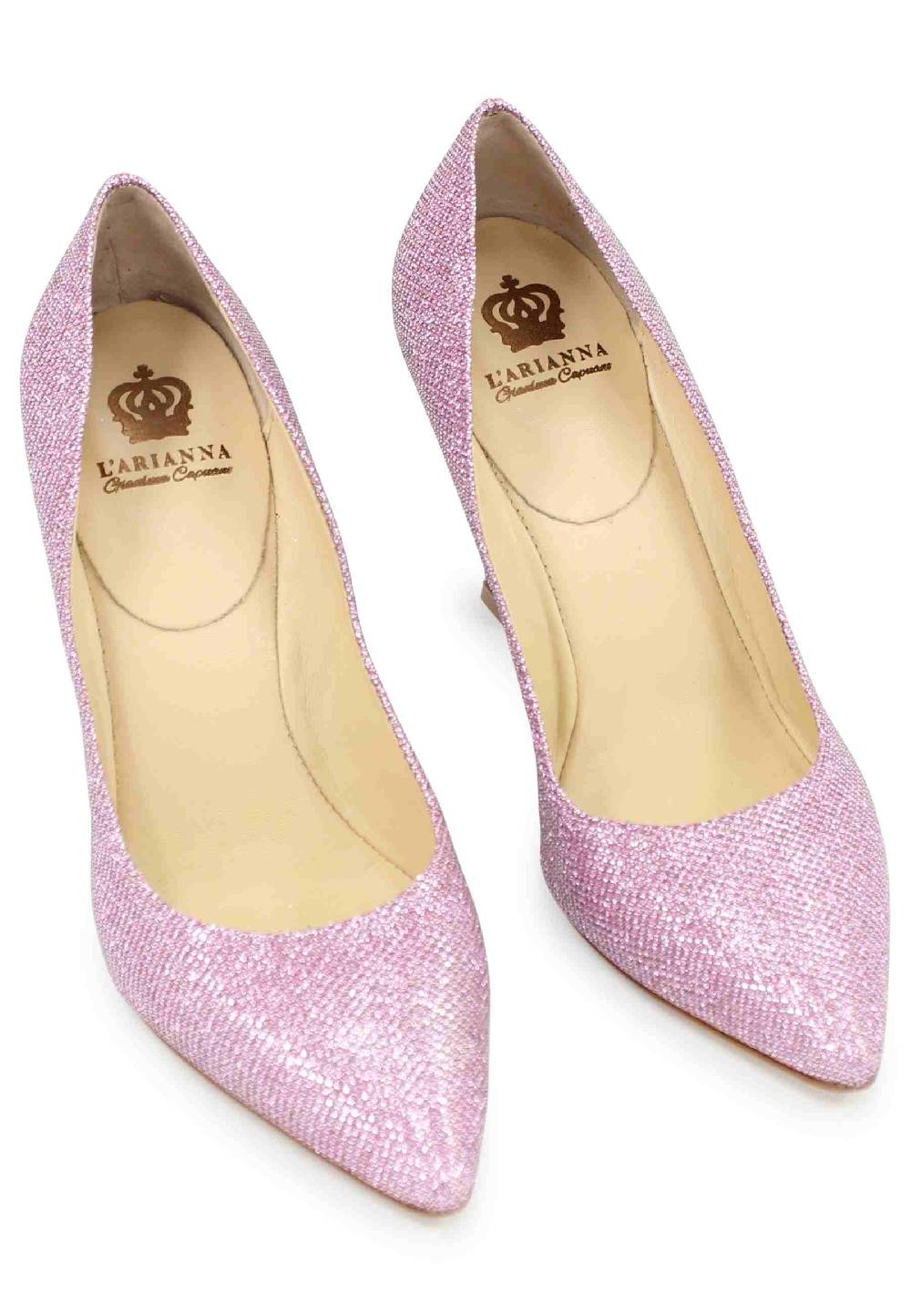 L'ARIANNA Decollete DE1002/RT donna in tessuto lux rosa con tacco alto Convenienza