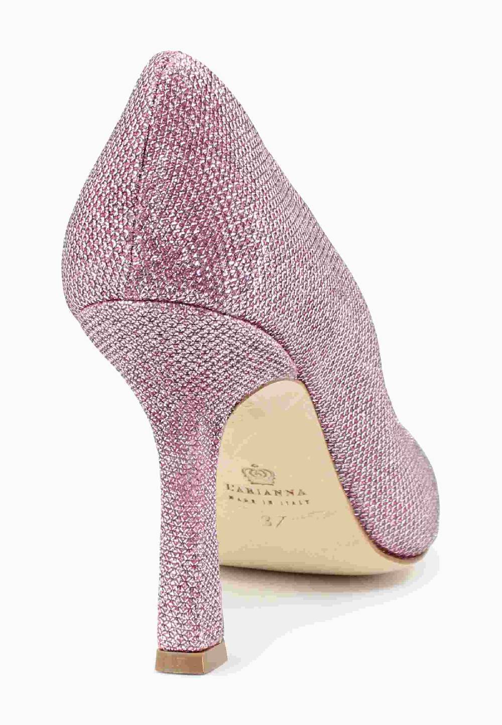 L'ARIANNA Decollete DE1002/RT donna in tessuto lux rosa con tacco alto Convenienza