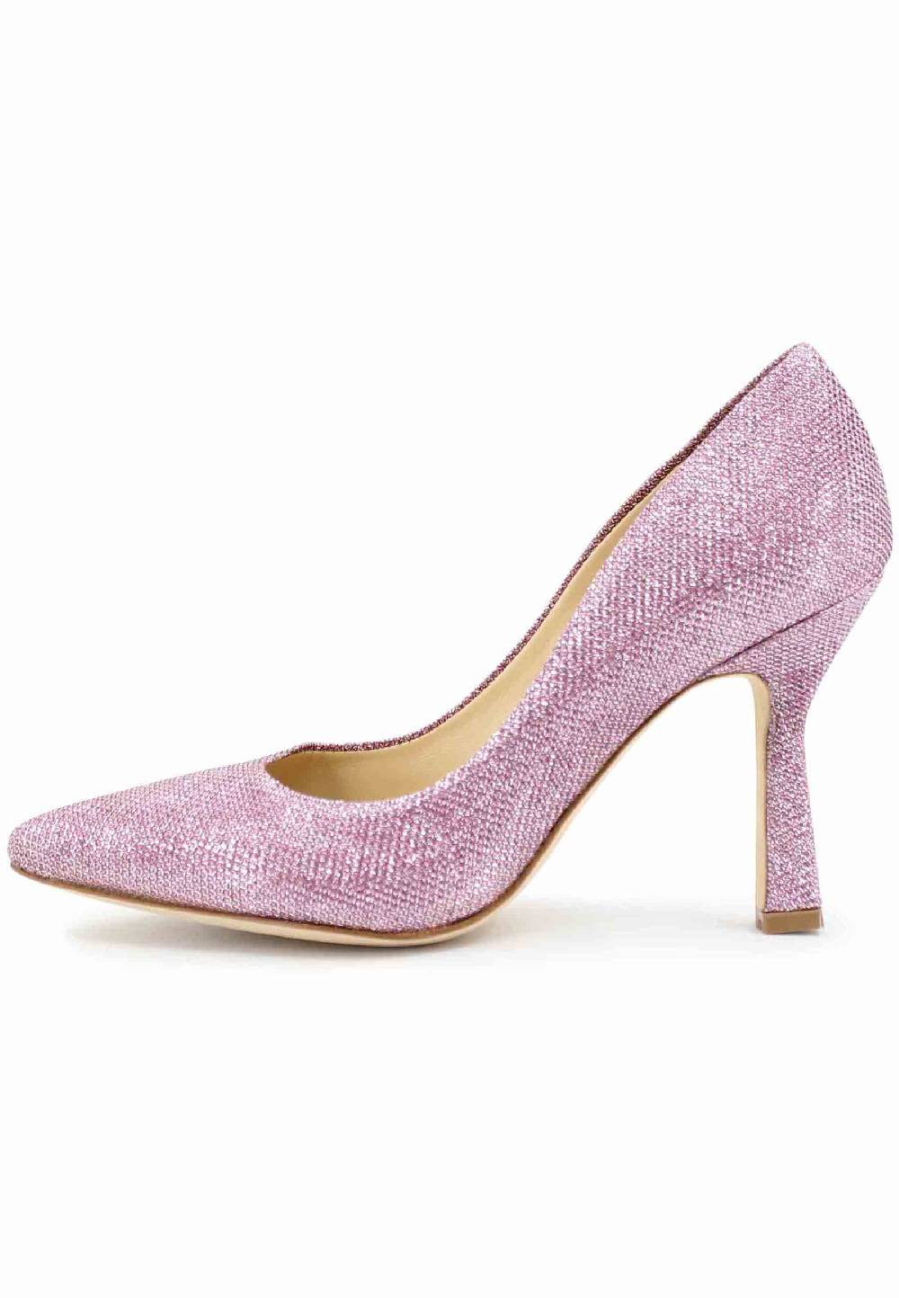 L'ARIANNA Decollete DE1002/RT donna in tessuto lux rosa con tacco alto Convenienza
