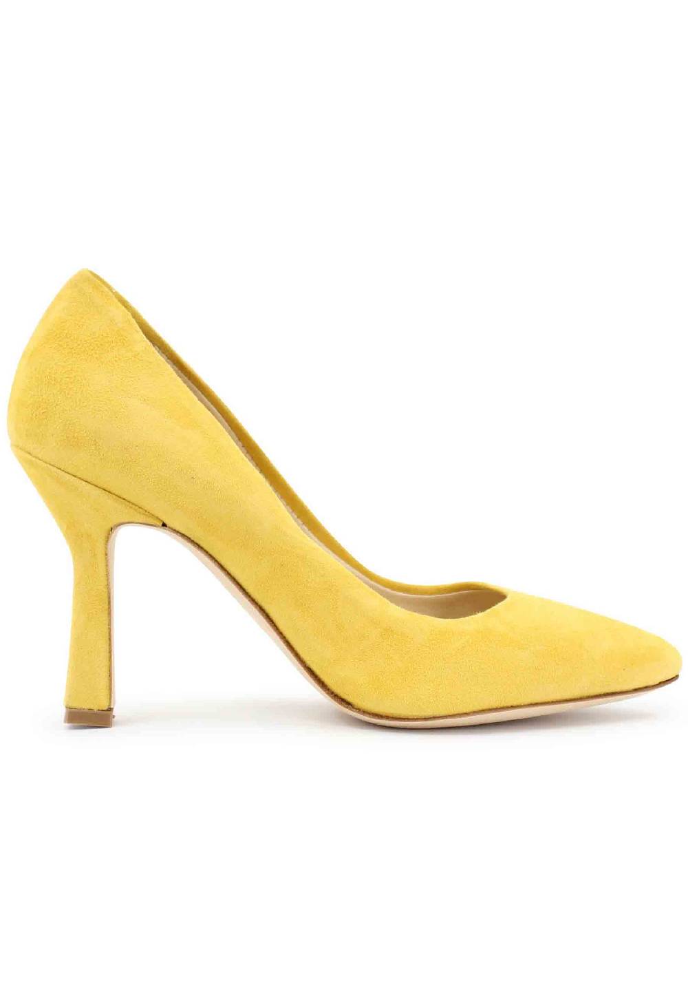 L'ARIANNA Decollete DE1002/RT donna in camoscio giallo con tacco alto