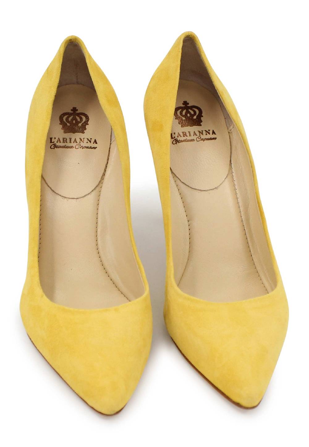 L'ARIANNA Decollete DE1002/RT donna in camoscio giallo con tacco alto Novità