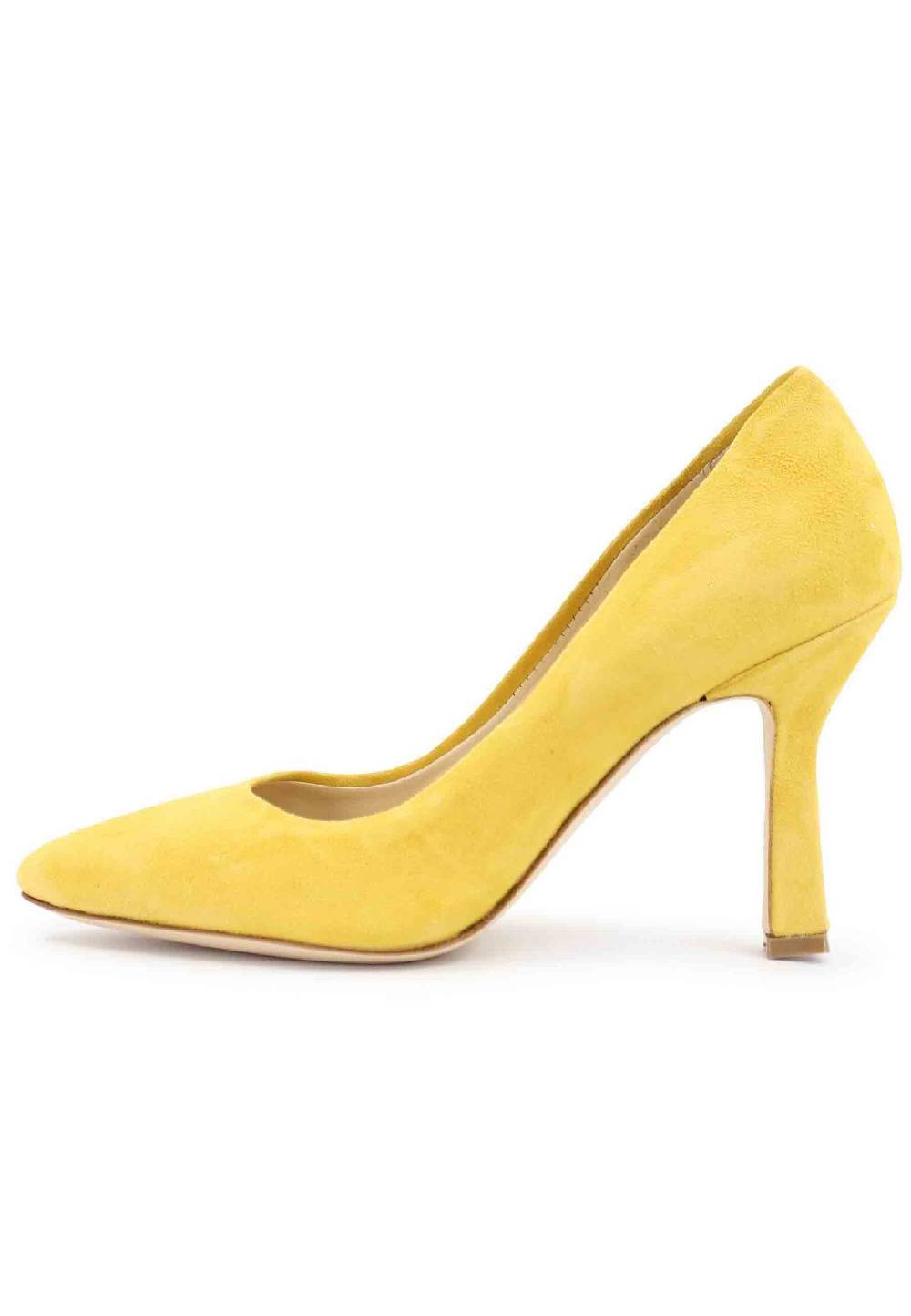 L'ARIANNA Decollete DE1002/RT donna in camoscio giallo con tacco alto Novità
