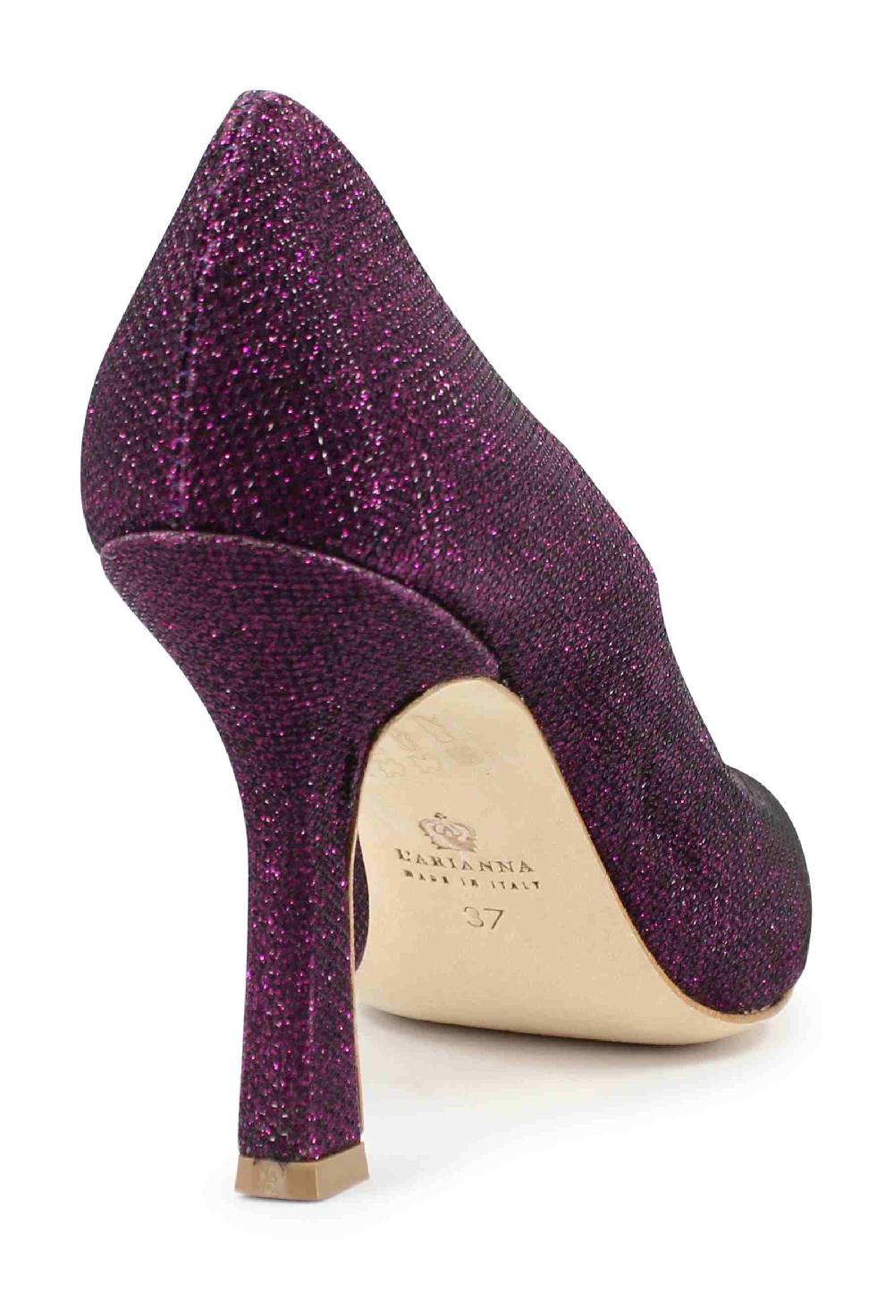 L'ARIANNA Decollete DE1002/RT donna in tessuto lux viola con tacco alto Online