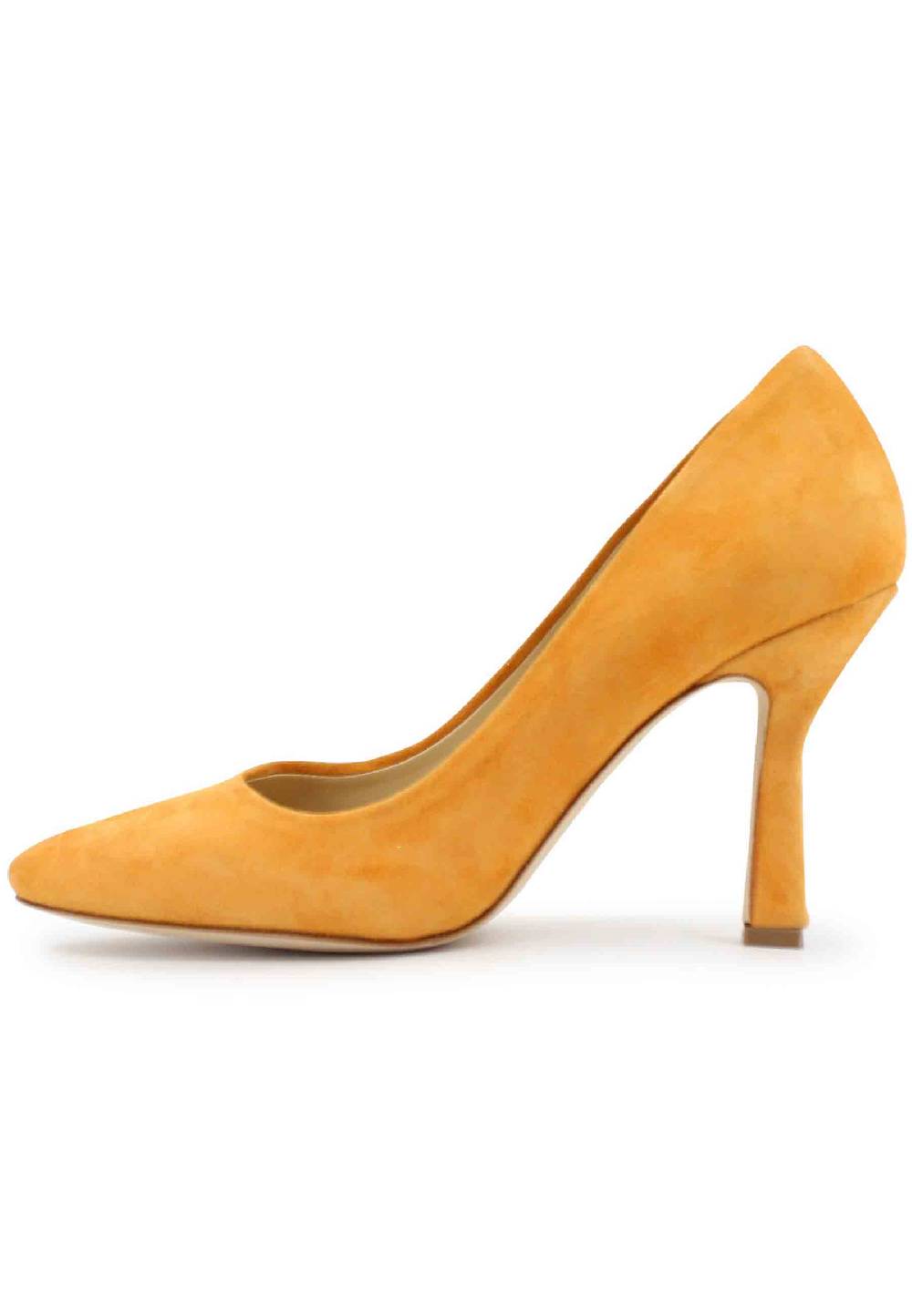 L'ARIANNA Decollete DE1002/RT donna in camoscio arancione con tacco alto Outlet