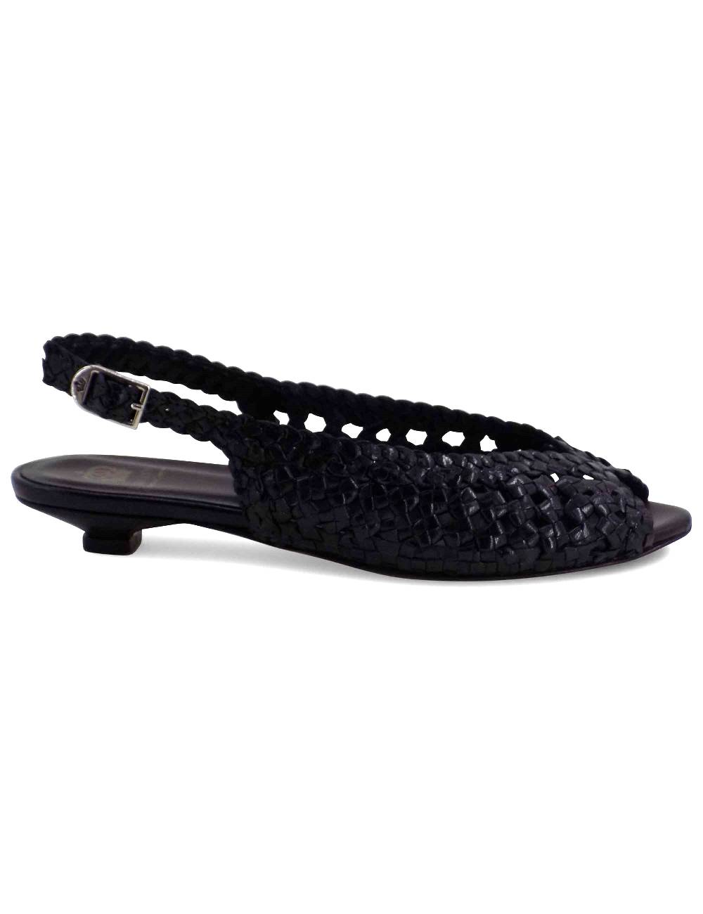 L'ARIANNA BALLERINA SP1770/RT IN PELLE INTRECCIATA NERA