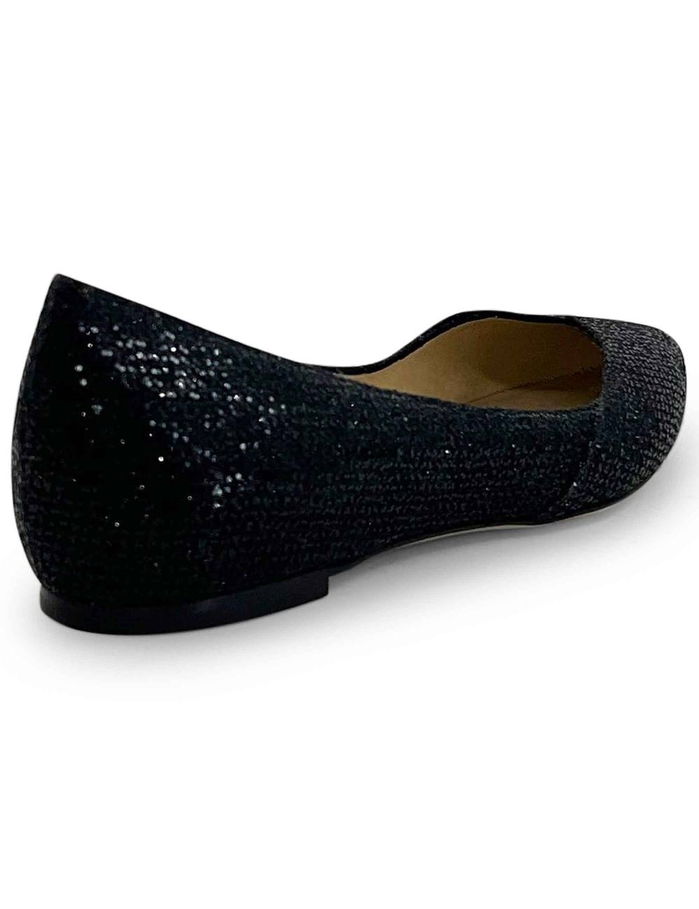 L'ARIANNA Ballerine bl1466 da donna in tessuto glitter moon nero con tacco basso l'arianna Vendita Calda