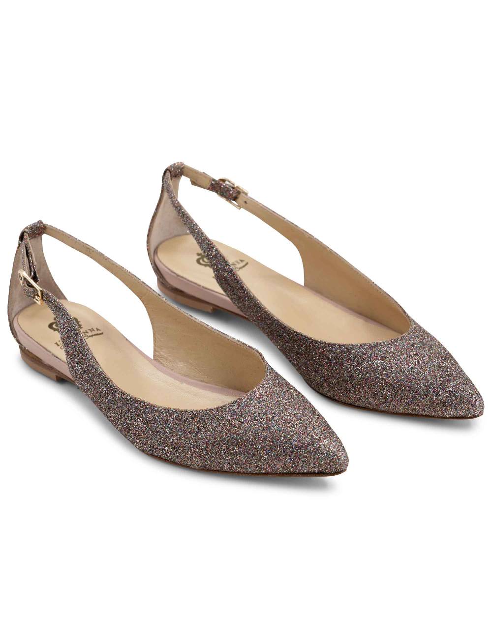 L'ARIANNA BALLERINE BL1599 DA DONNA IN tessuto luxury multicolor CON TACCO BASSO L'ARIANNA Saldi Di Fabbrica
