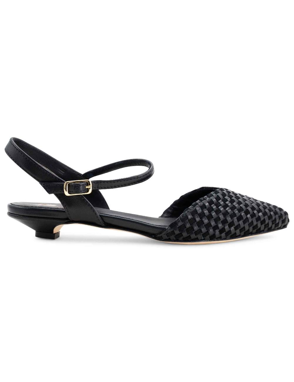 L'ARIANNA Ballerine BL1488/rt da donna in camoscio e pelle nera con cinturino alla caviglia L'Arianna