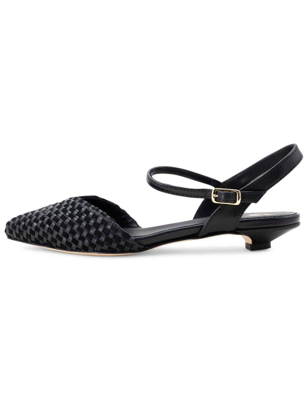L'ARIANNA Ballerine BL1488/rt da donna in camoscio e pelle nera con cinturino alla caviglia L'Arianna Vendite Flash