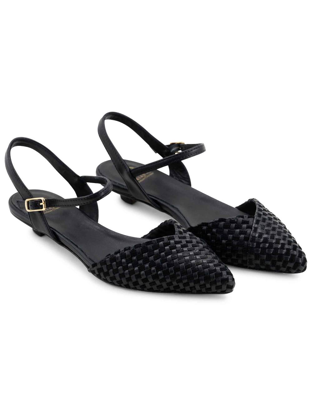 L'ARIANNA Ballerine BL1488/rt da donna in camoscio e pelle nera con cinturino alla caviglia L'Arianna Vendite Flash