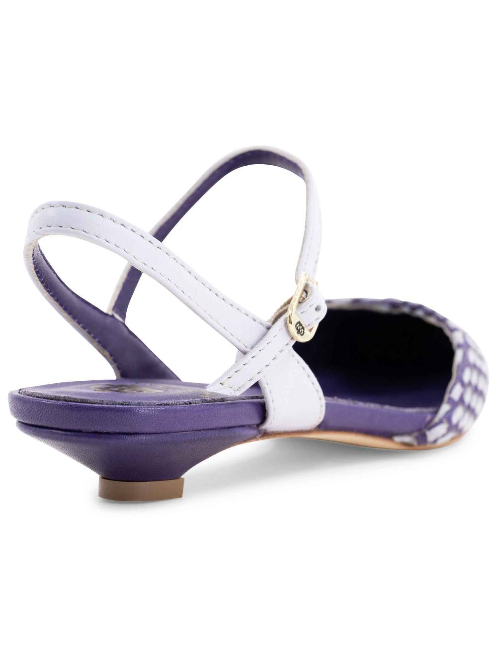 L'ARIANNA Ballerine BL1488/rt da donna in pelle viola e camoscio perla con cinturino alla caviglia In Saldo