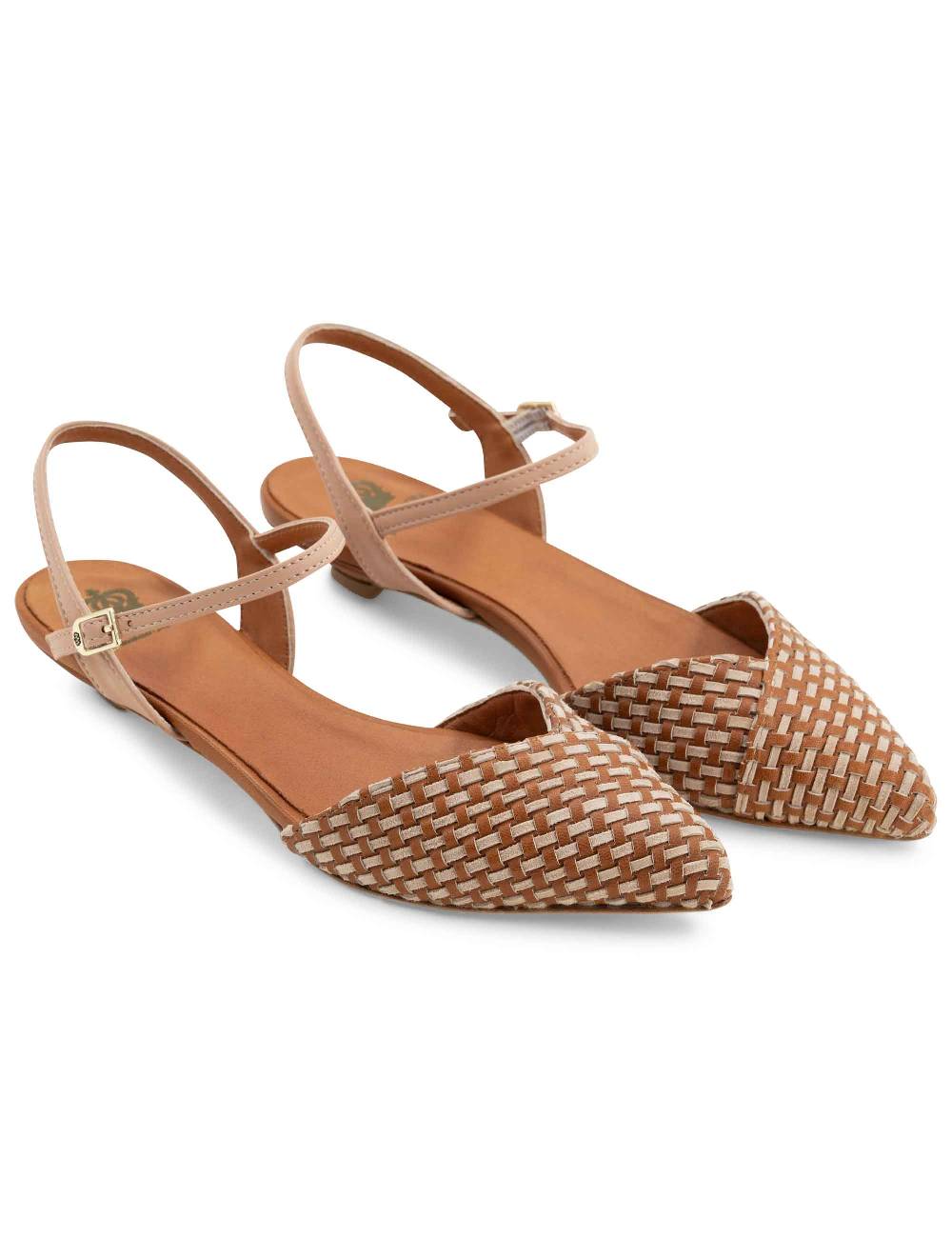 L'ARIANNA Ballerine BL1488/rt da donna in cuoio e nude con cinturino alla caviglia L'Arianna Nuova