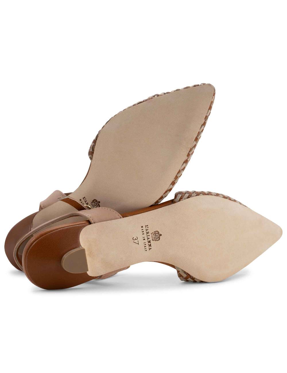 L'ARIANNA Ballerine BL1488/rt da donna in cuoio e nude con cinturino alla caviglia L'Arianna Nuova