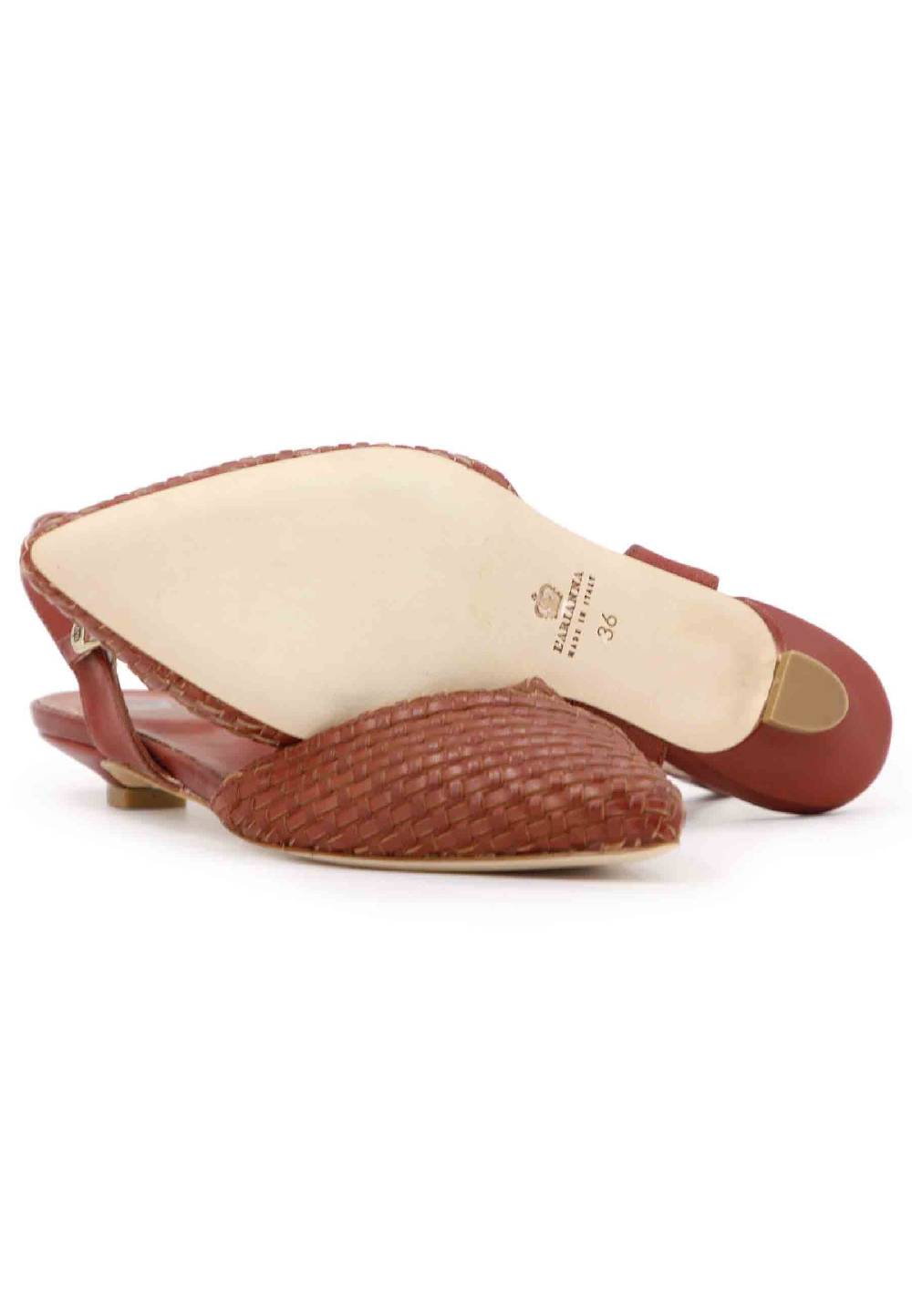 L'ARIANNA Ballerine BL1488/rt da donna in camoscio mattone con cinturino alla caviglia Esporta salva