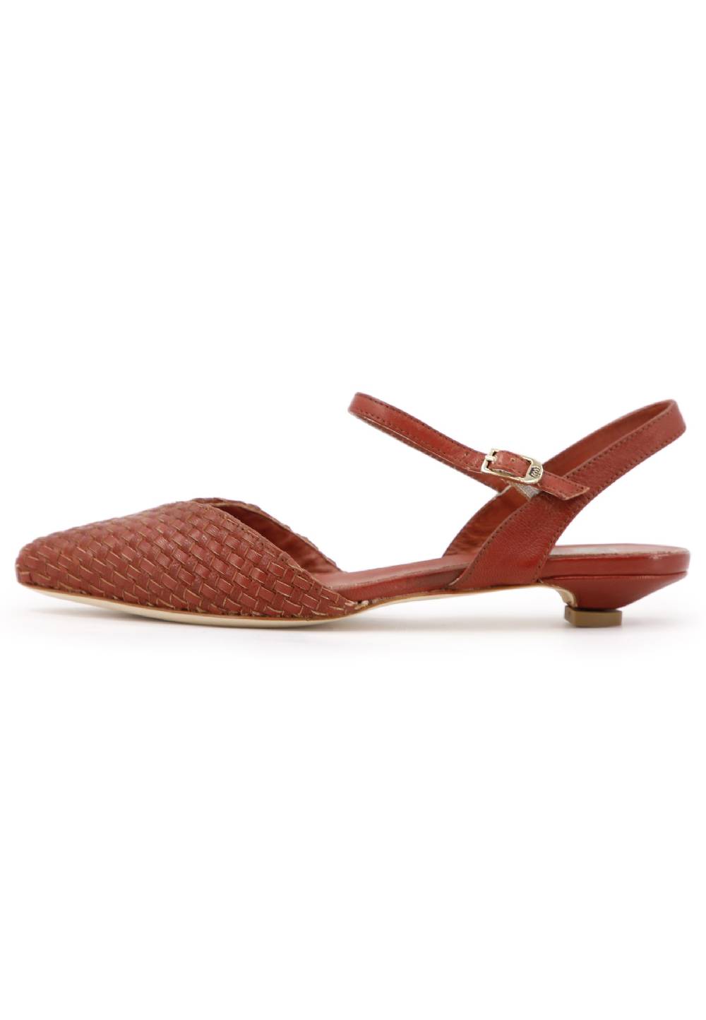 L'ARIANNA Ballerine BL1488/rt da donna in camoscio mattone con cinturino alla caviglia Esporta salva