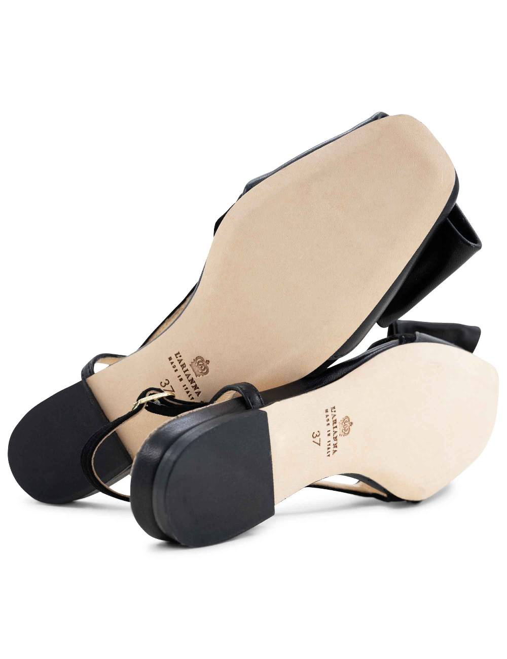 L'ARIANNA BALLERINE CH1626 IN PELLE E CAMOSCIO NERO DA DONNA CON TACCO BASSO E CINTURINO SLINGBACK L'ARIANNA In vendita