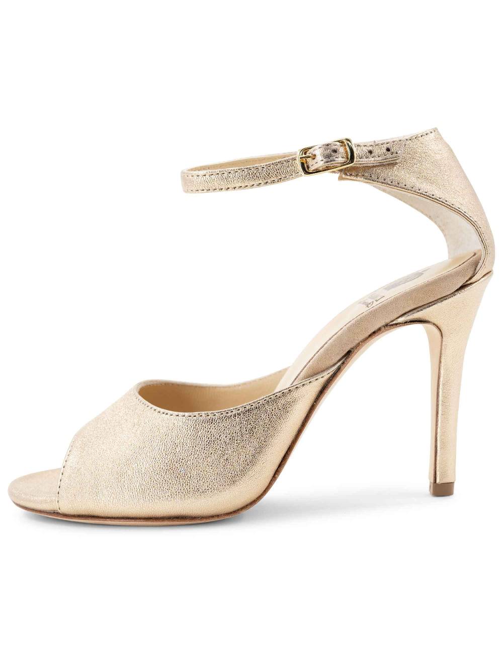 L'ARIANNA Sandali DS1518 donna in pelle laminata nude con tacco alto e cinturino alla caviglia L'Arianna Presa