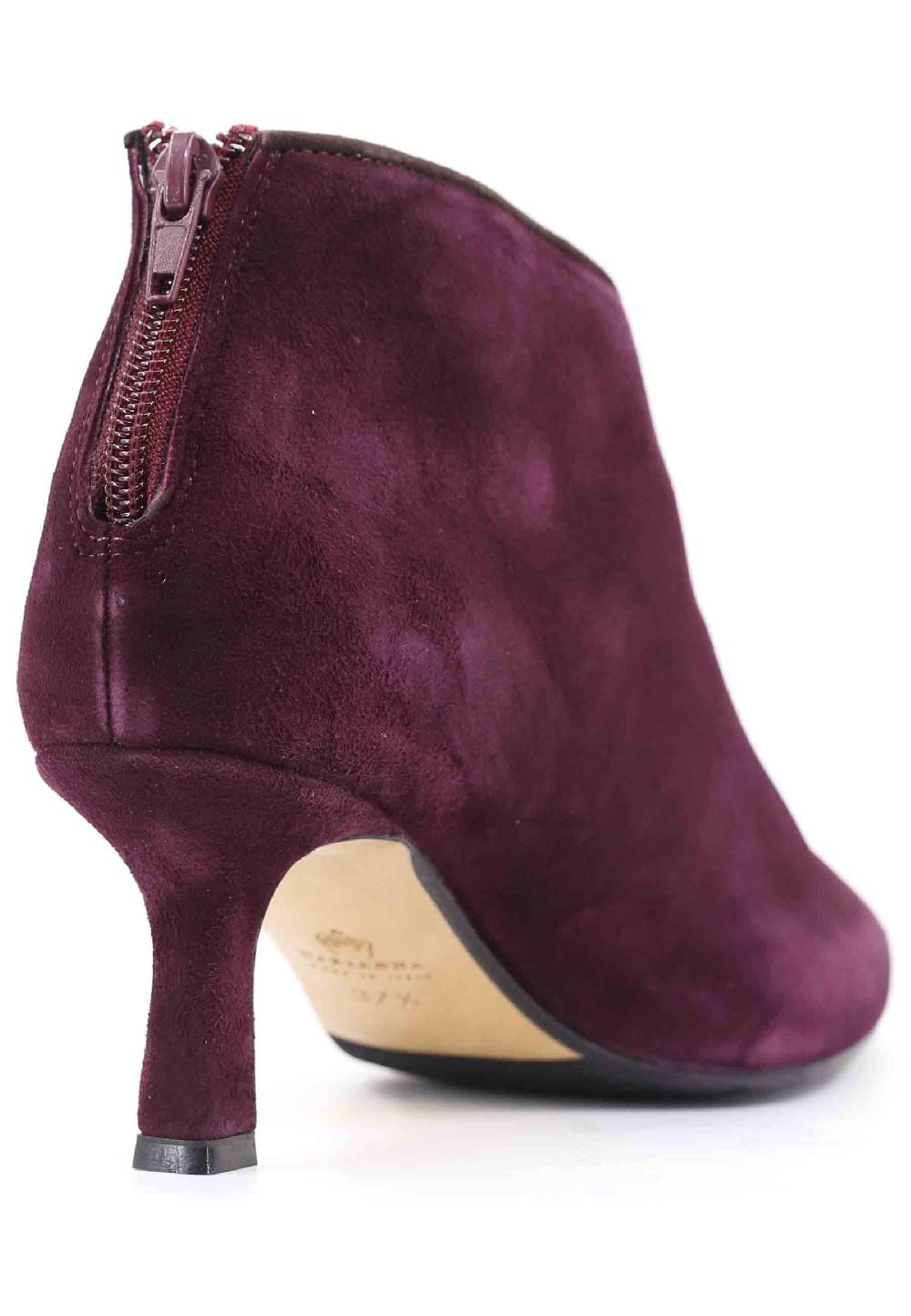 L'ARIANNA Stivaletti TR1662/RT in camoscio prugna con zip posteriore Spedizione gratuita