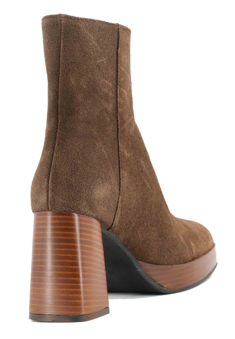 L'ARIANNA Stivaletti TR1665 in crosta marrone con tacco alto e plateau con zip esterna Negozio online di fabbrica