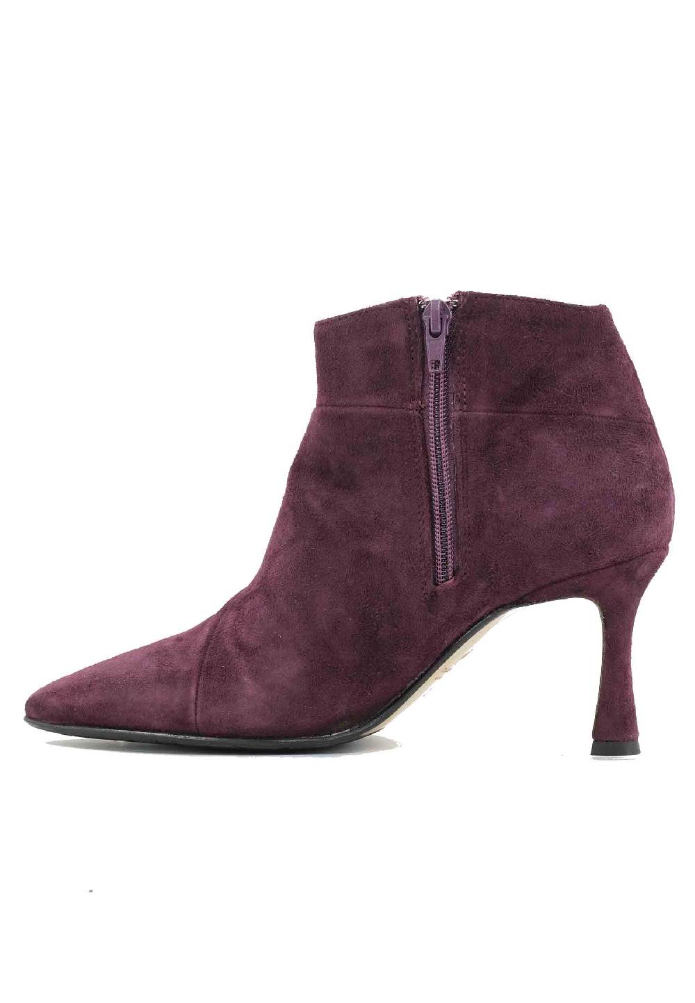L'ARIANNA Stivaletti TR1672/RT in camoscio prugna con tacco alto Grande vendita