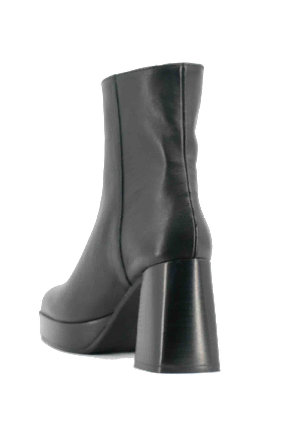 L'ARIANNA Stivaletti TR1665 in pelle nera con tacco alto e plateau con zip esterna Flash Sale