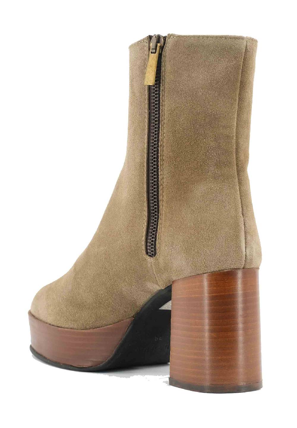 L'ARIANNA Stivaletti TR1556 in camoscio verde con tacco alto e plateau con zip laterale di chiusura Black Friday